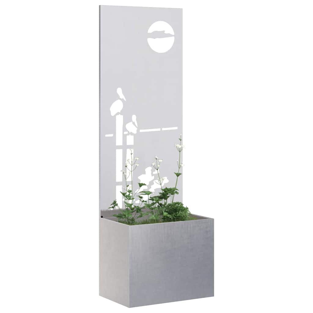 Garten Sichtschutz-Leinwand Silber 50 x 150 cm Edelstahl
