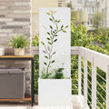 Garten Sichtschutz-Leinwand Floral Weiß 50 x 150 cm