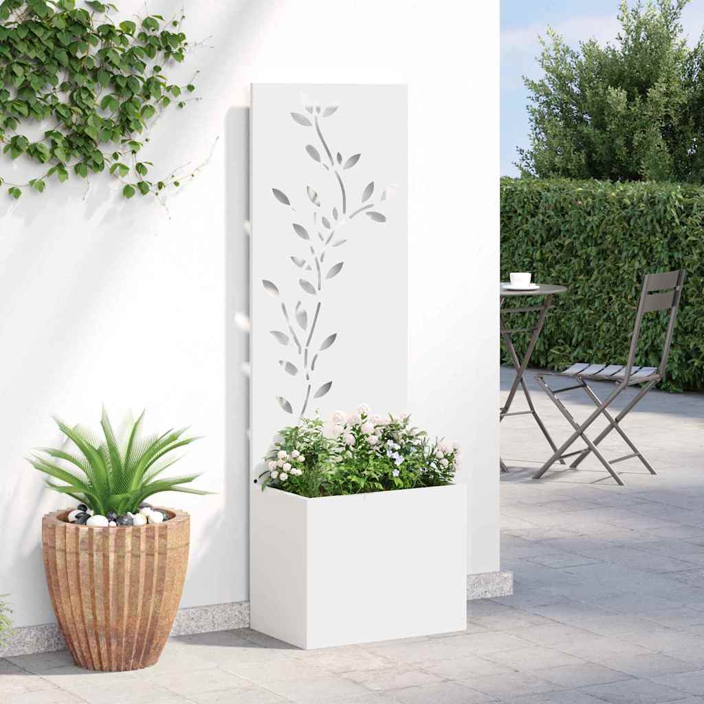 Garten Sichtschutz-Leinwand Floral Weiß 50 x 150 cm