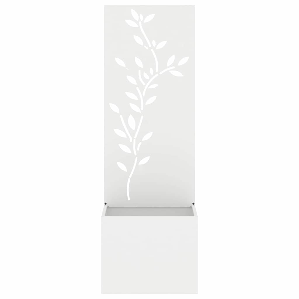 Garten Sichtschutz-Leinwand Floral Weiß 50 x 150 cm