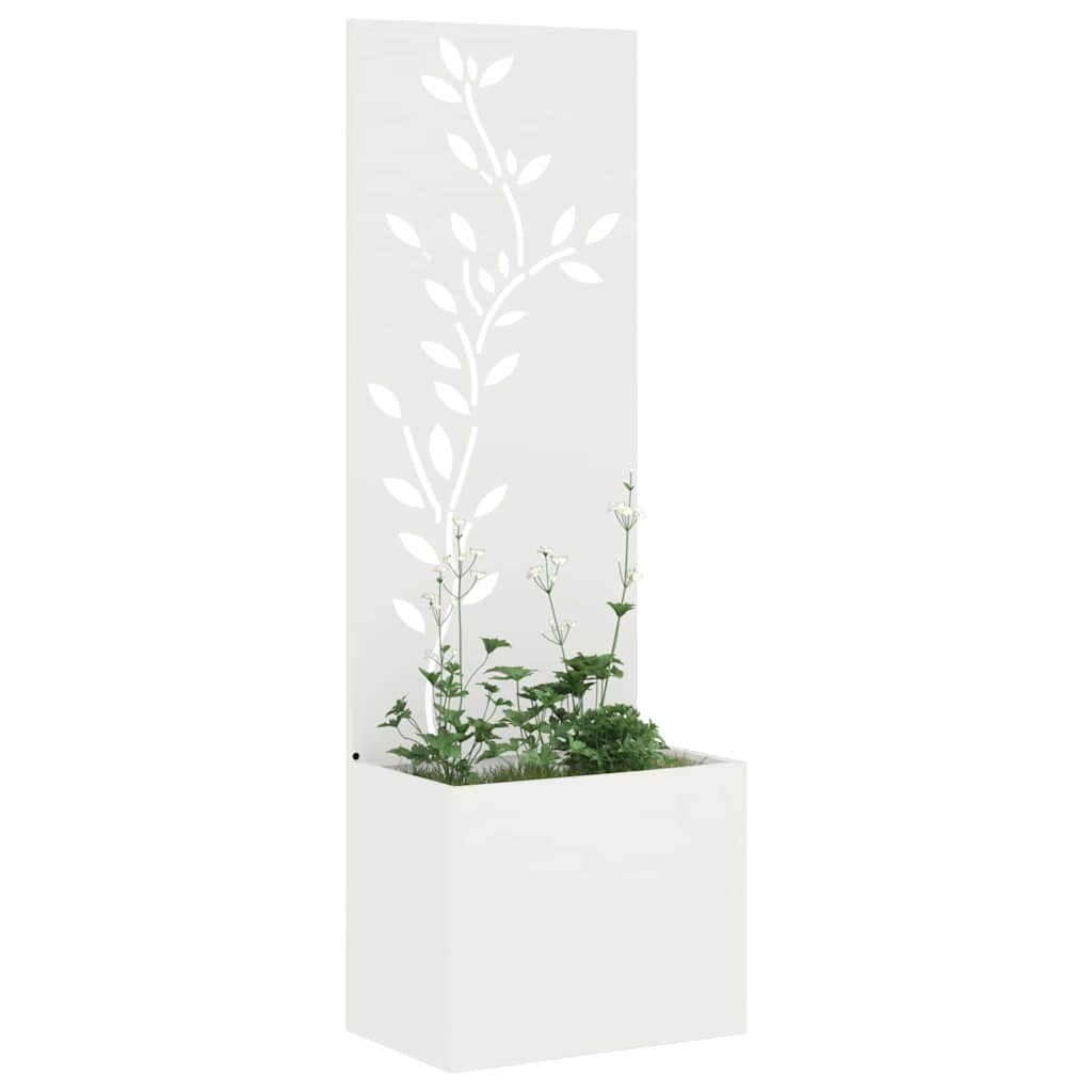 Garten Sichtschutz-Leinwand Floral Weiß 50 x 150 cm