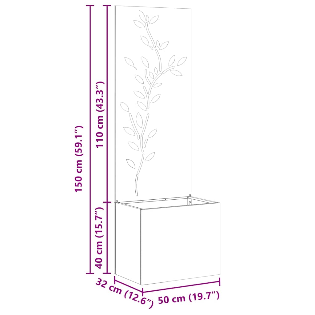 Garten Sichtschutz-Leinwand Floral Weiß 50 x 150 cm