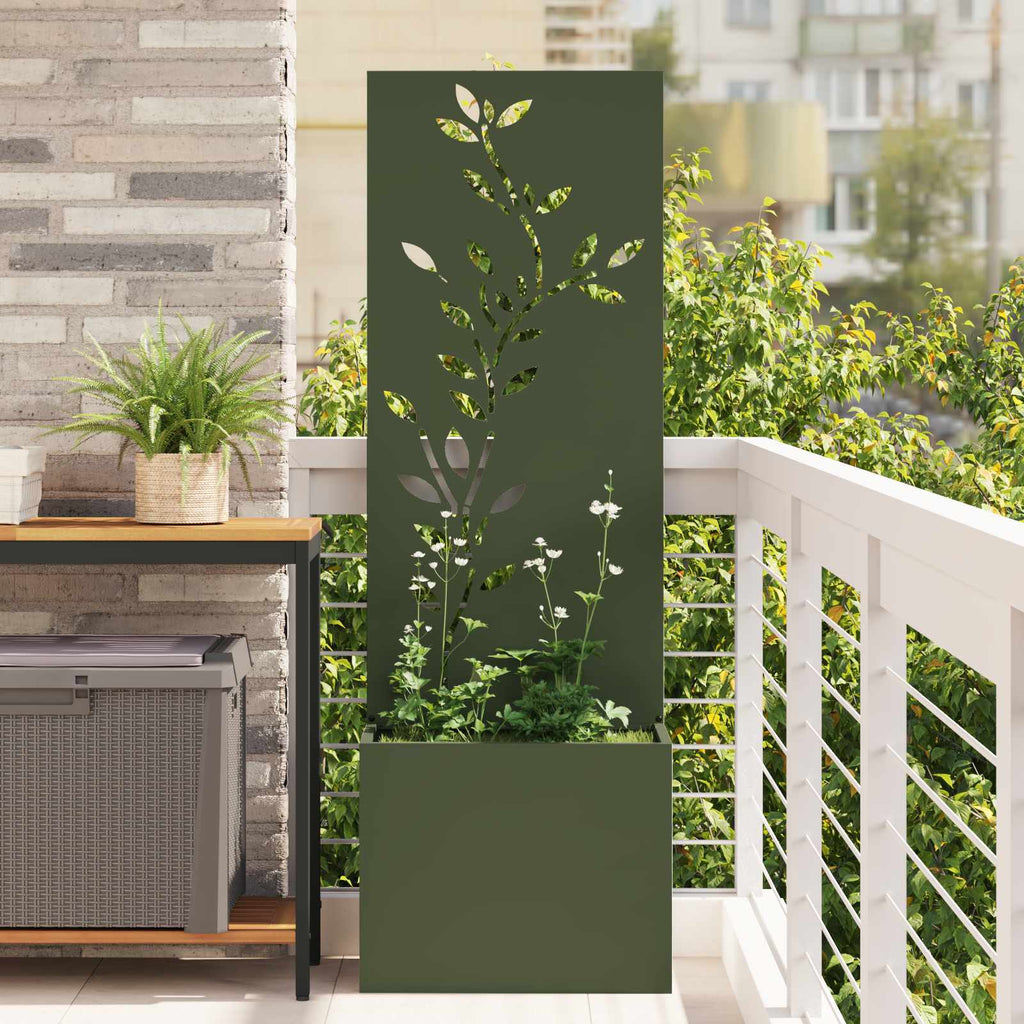 Garten Sichtschutz-Leinwand Floral Olivgrün 50 x 150 cm