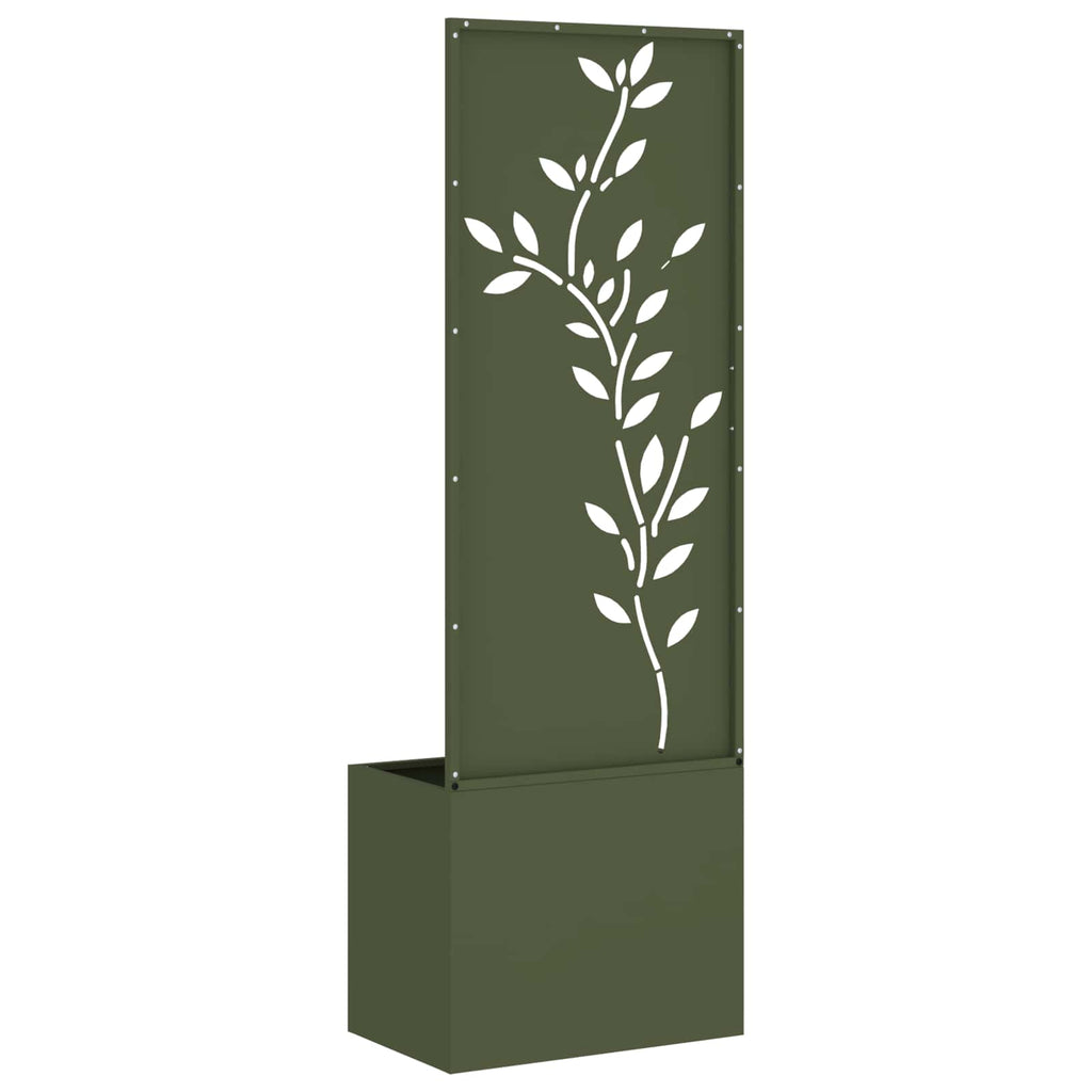 Garten Sichtschutz-Leinwand Floral Olivgrün 50 x 150 cm