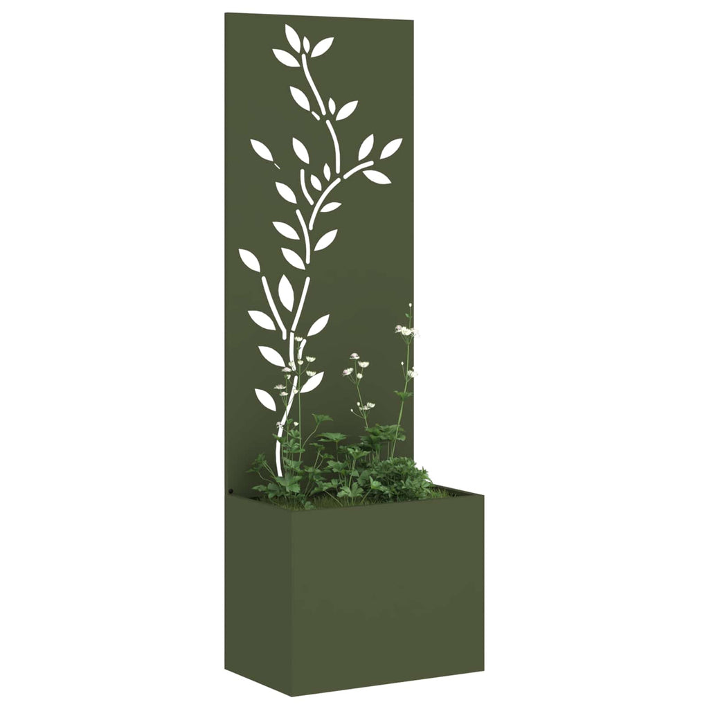 Garten Sichtschutz-Leinwand Floral Olivgrün 50 x 150 cm