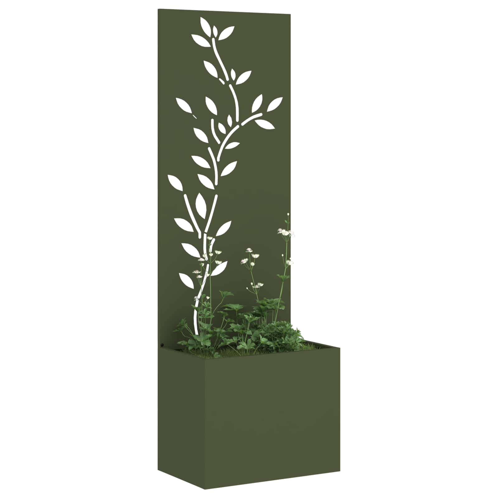 Garten Sichtschutz-Leinwand Floral Olivgrün 50 x 150 cm