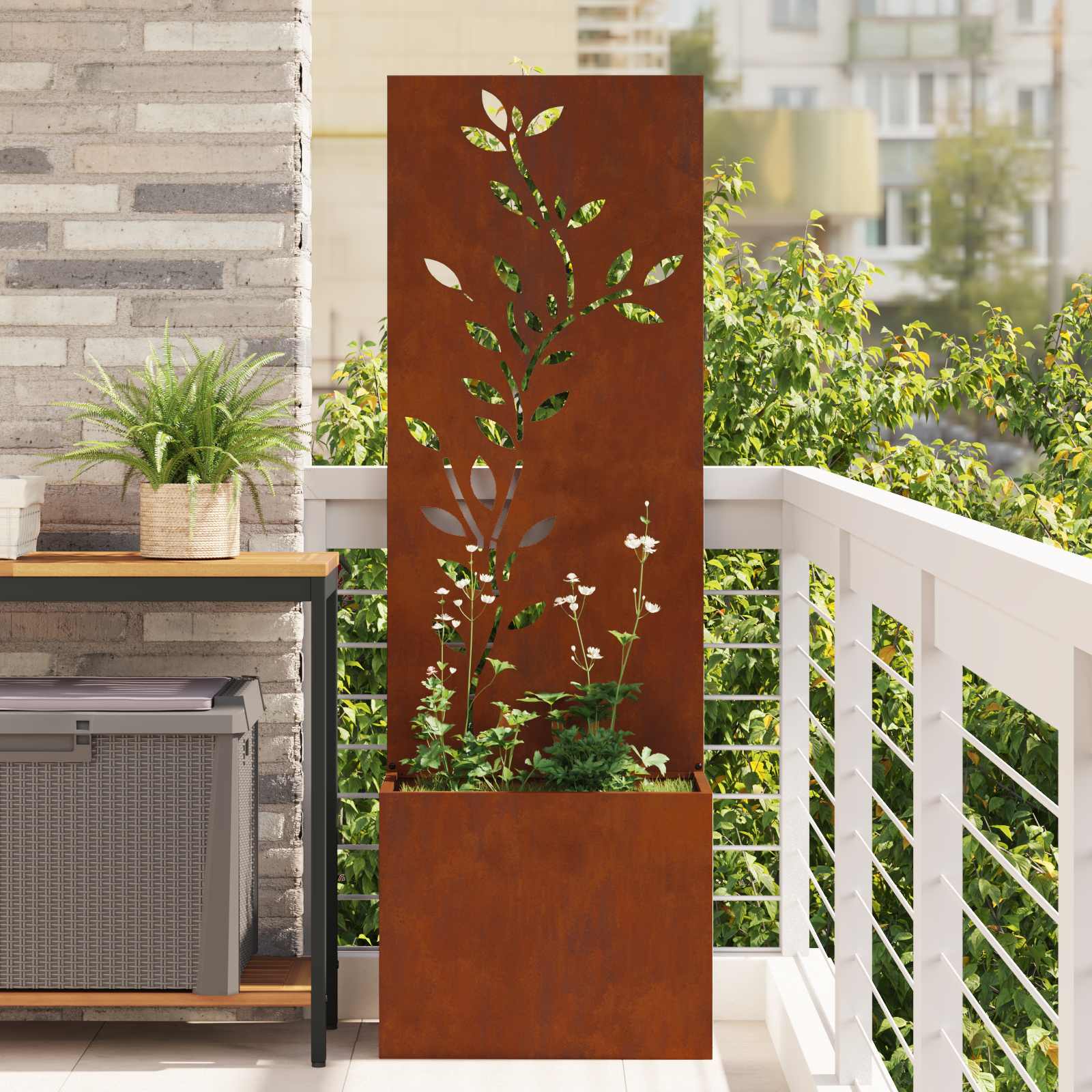 Garten Sichtschutz-Leinwand Rostig 50 x 140 cm Wetterfeststahl