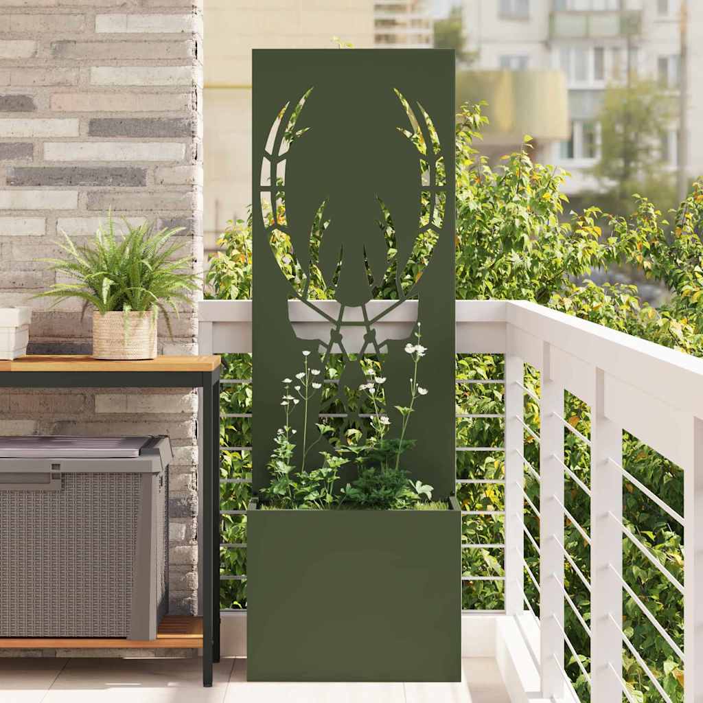 Garten Sichtschutz-Leinwand Tiermuster Olivgrün 50 x 150 cm