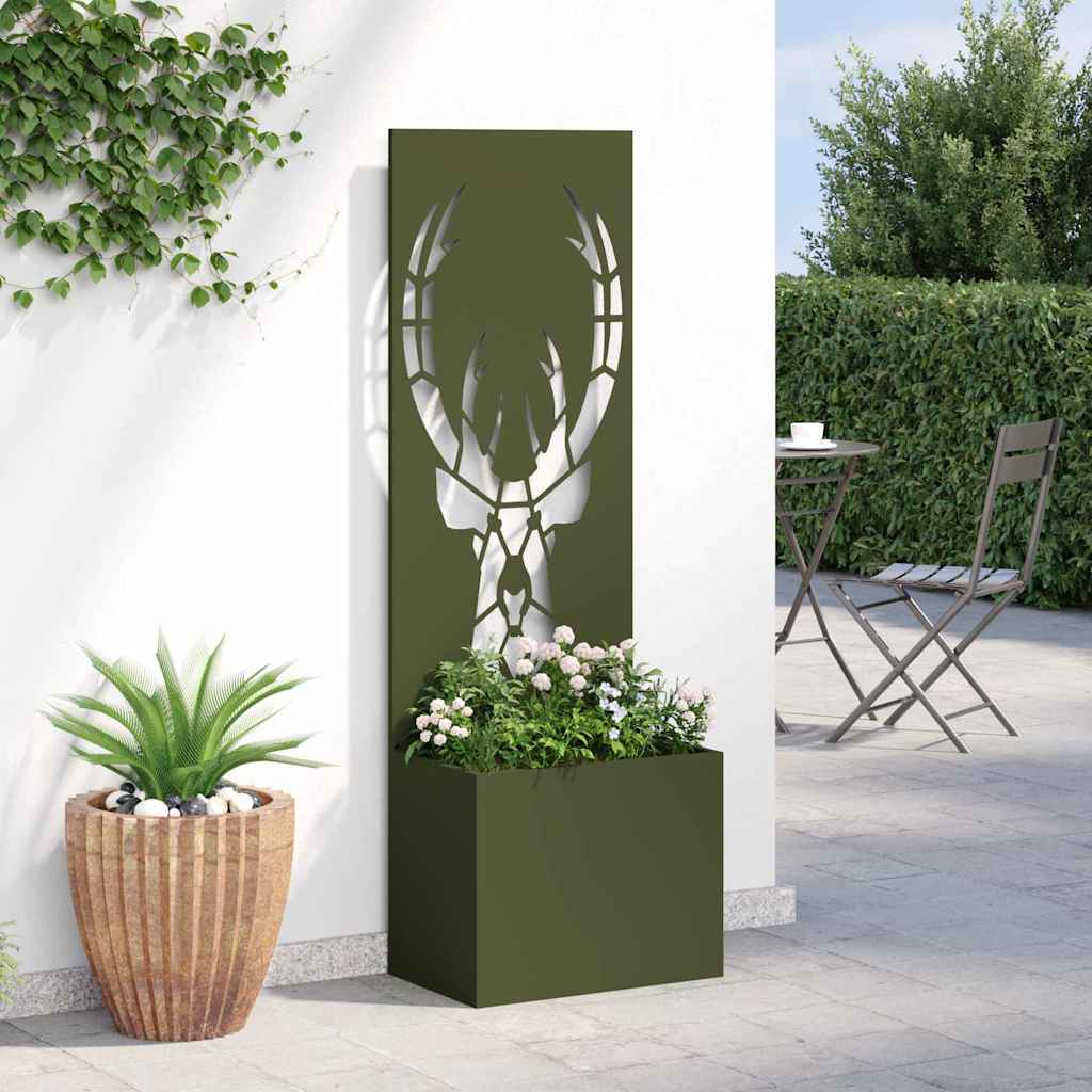 Garten Sichtschutz-Leinwand Tiermuster Olivgrün 50 x 150 cm
