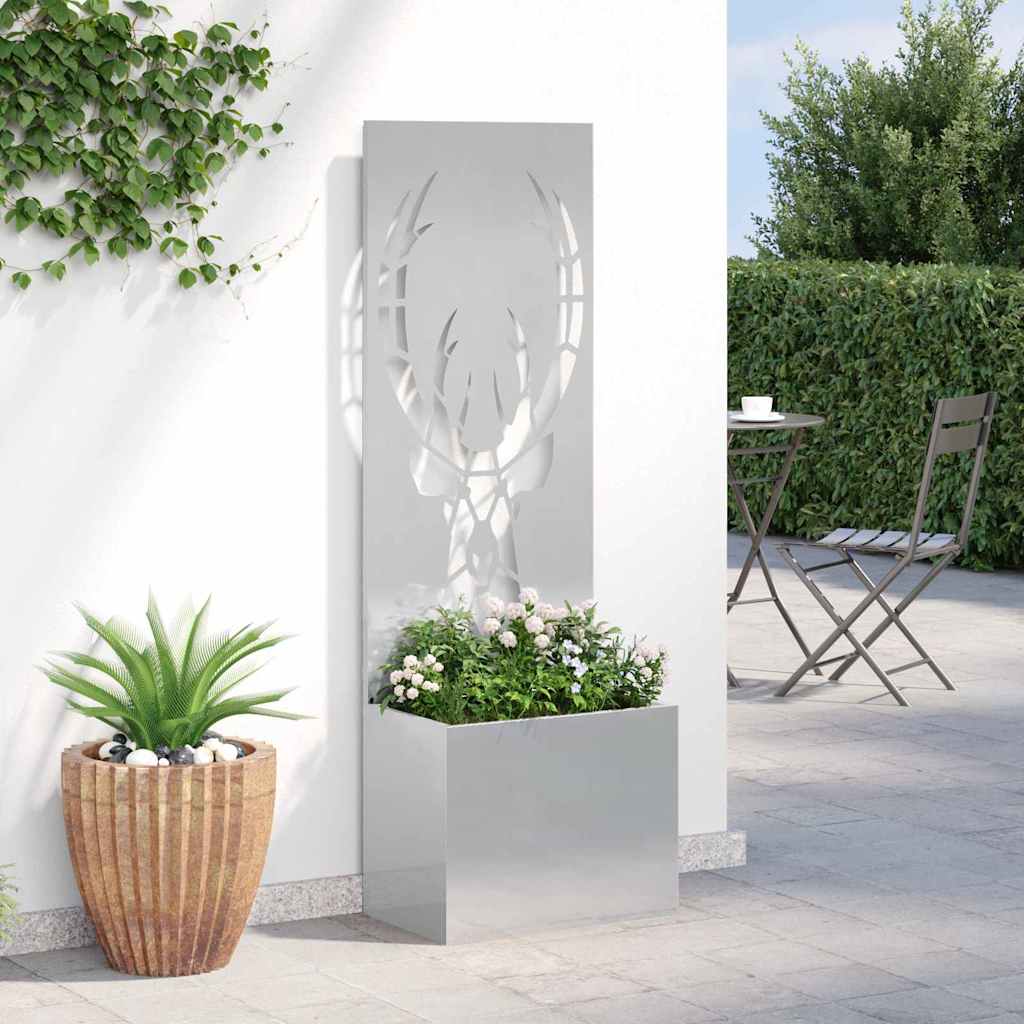Garten Sichtschutz-Leinwand Silber 50 x 150 cm Edelstahl
