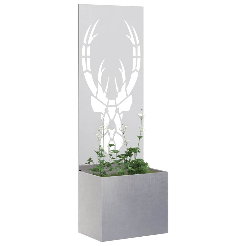 Garten Sichtschutz-Leinwand Silber 50 x 150 cm Edelstahl
