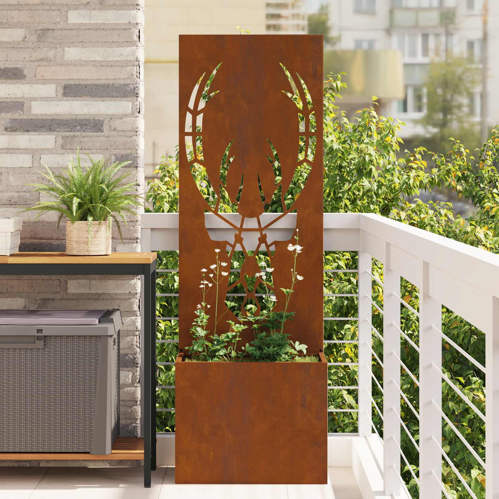 Garten Sichtschutz-Leinwand Rostig 50 x 150 cm Wetterfeststahl
