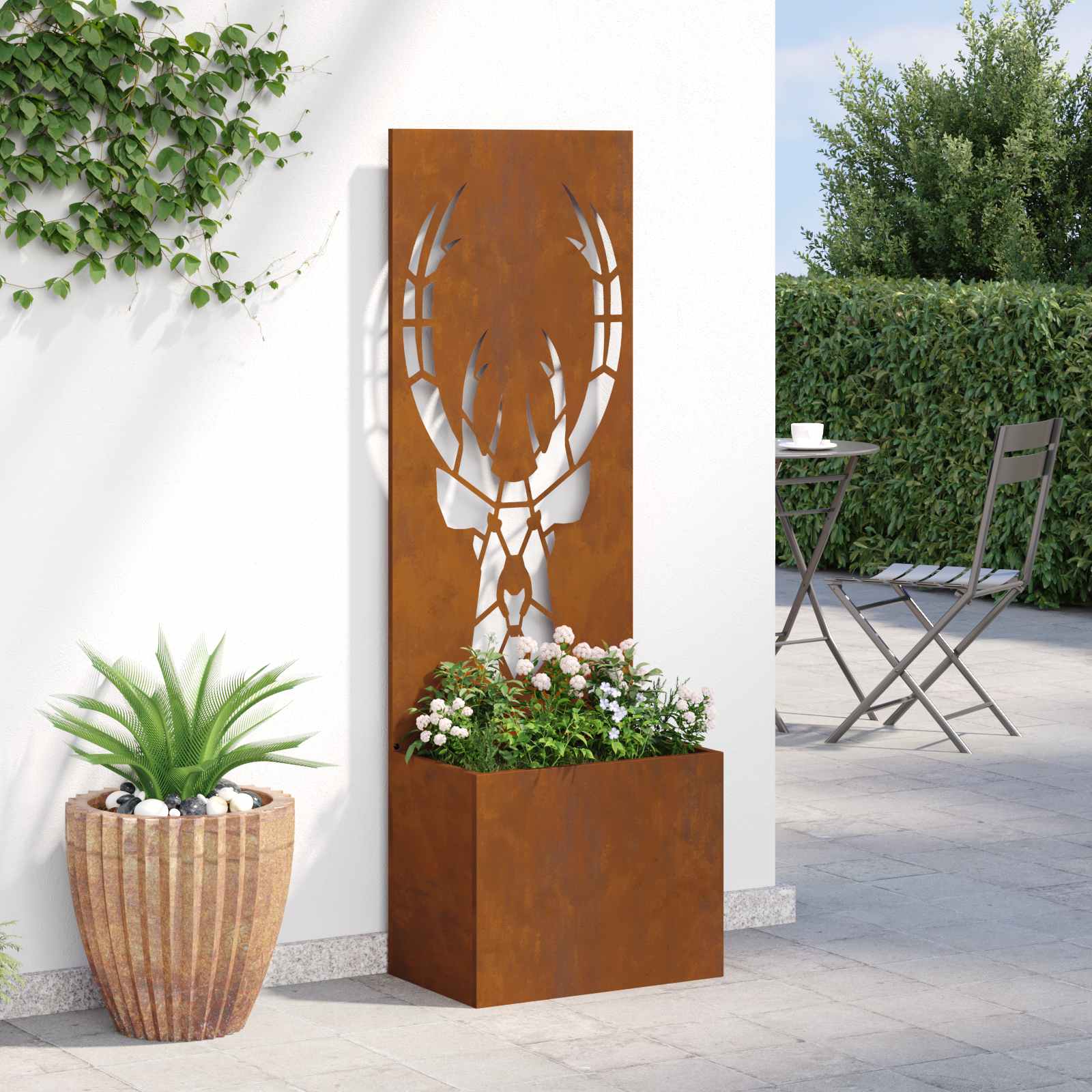 Garten Sichtschutz-Leinwand Rostig 50 x 150 cm Wetterfeststahl