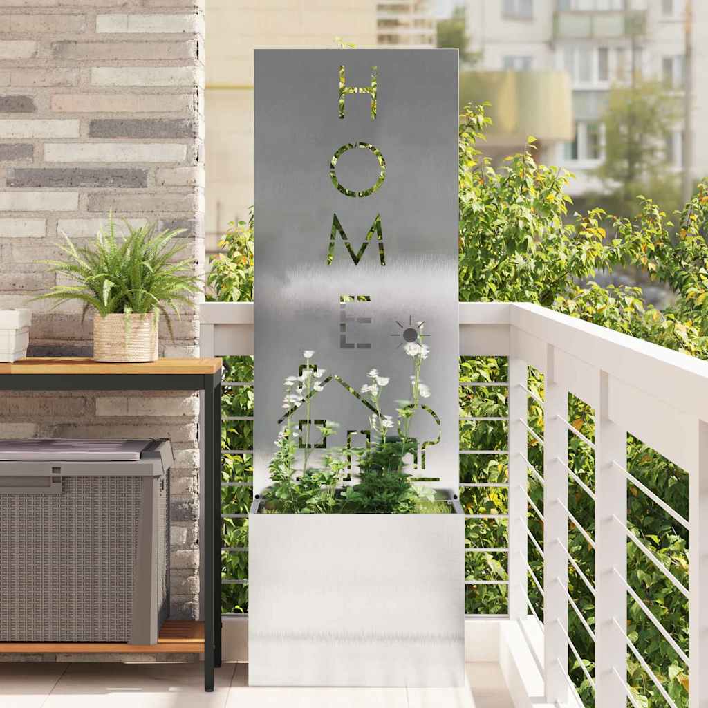 Garten Sichtschutz-Leinwand Silber 50 x 150 cm Edelstahl