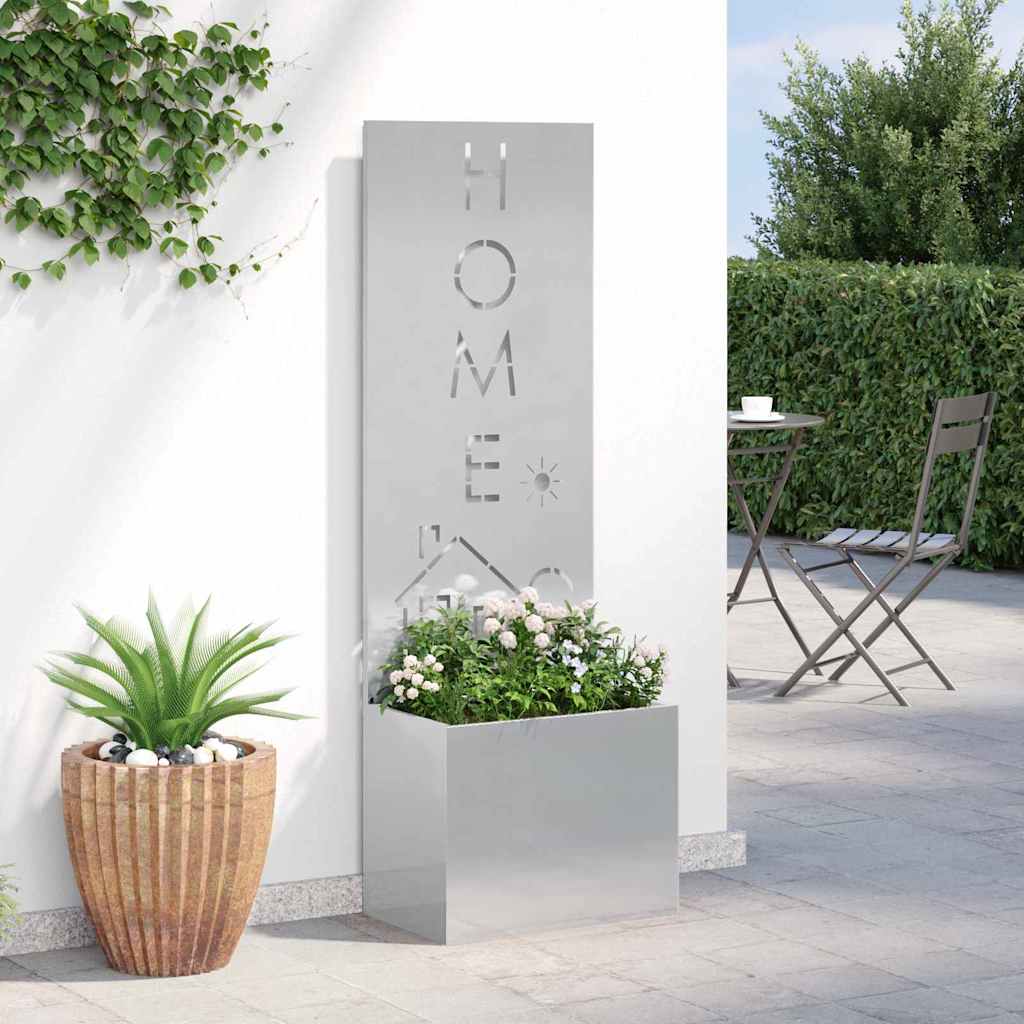 Garten Sichtschutz-Leinwand Silber 50 x 150 cm Edelstahl