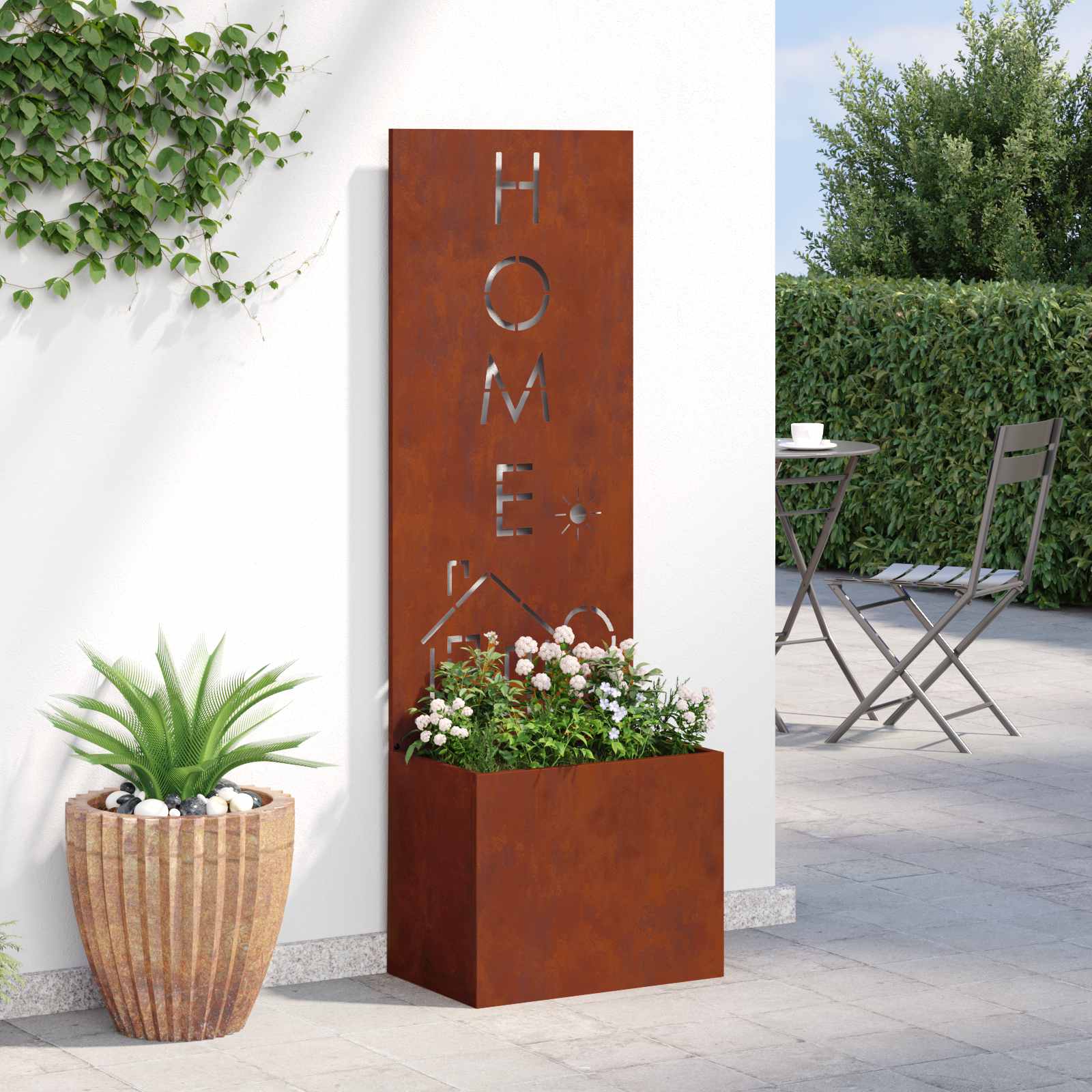 Garten Sichtschutz-Leinwand Rostig 50 x 150 cm Wetterfeststahl