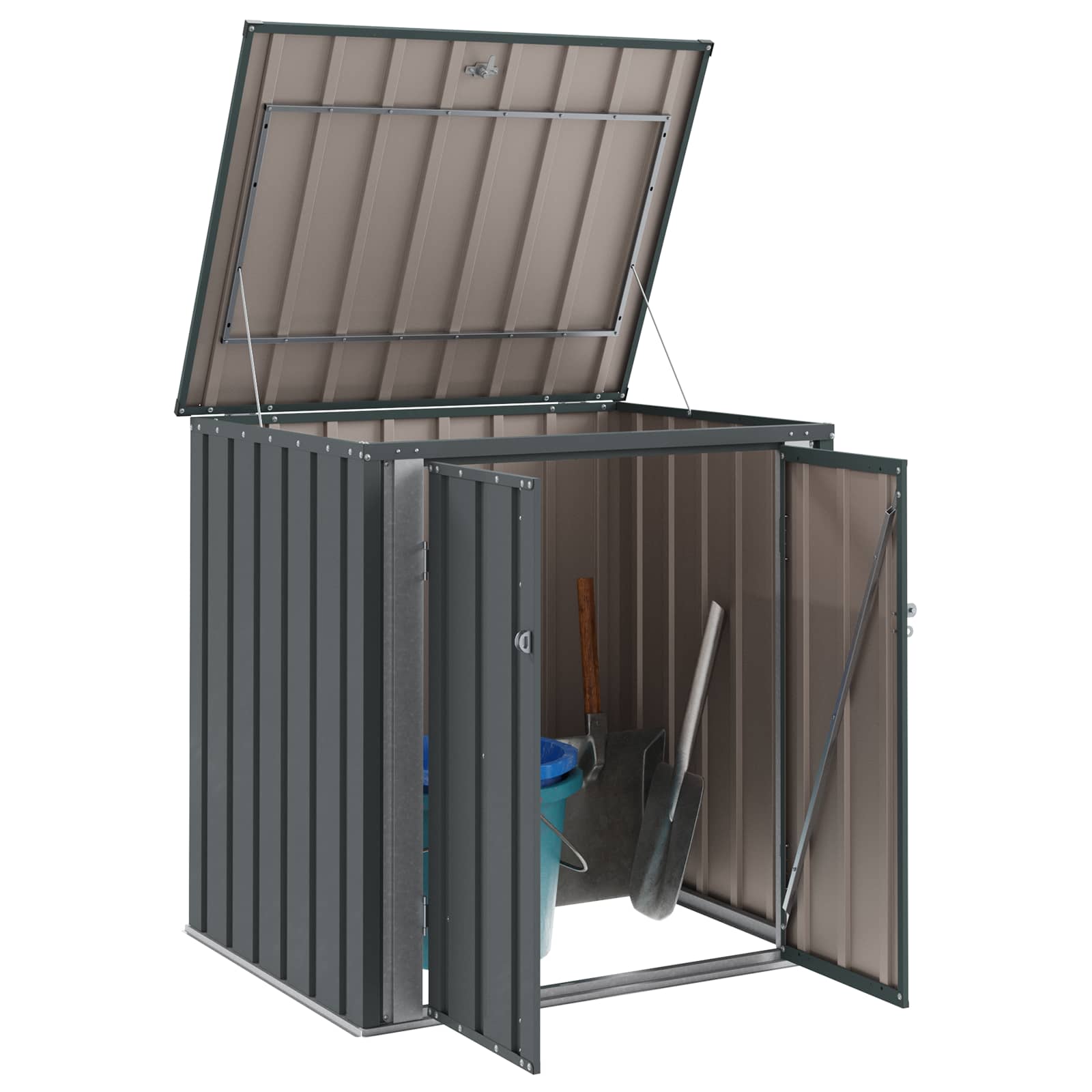 Gartenlagerbox Schwarz 101,5 x 82 x 100 cm Stahl