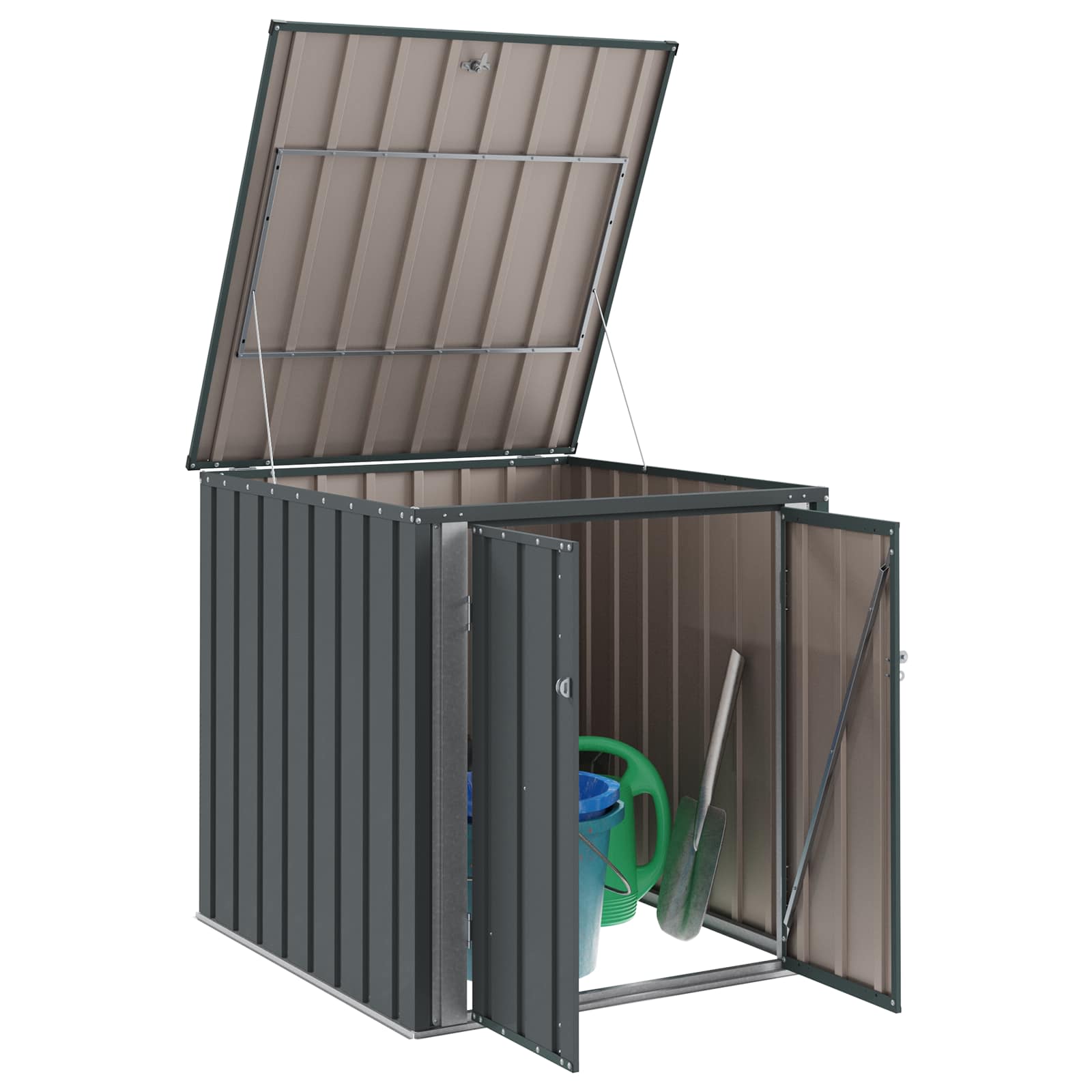 Gartenlagerbox Schwarz 101,5 x 107 x 100 cm Stahl