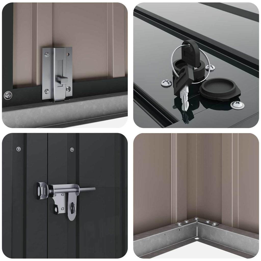 Gartenlagerbox Schwarz 151,5 x 107 x 100 cm Stahl
