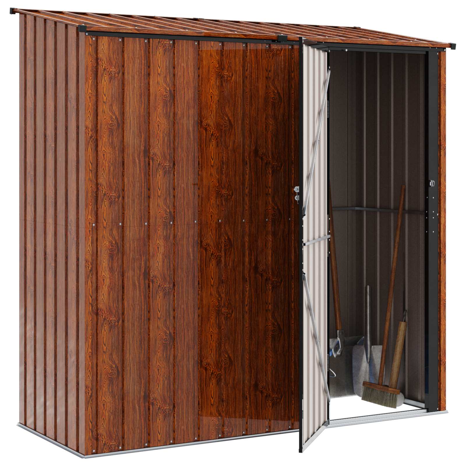 Gartenhütten Braun 203 x 85,5 x 200 cm Metall
