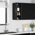 Hängeschrank mit Regal Schwarz Eichen-Optik 20 x 29,5 x 60 cm