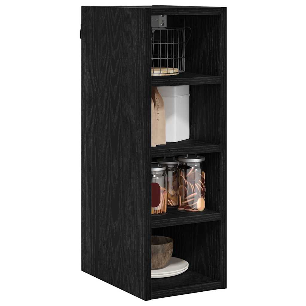 Hängeschrank mit Regal Schwarz Eichen-Optik 20 x 29,5 x 60 cm