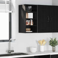 Hängeschrank mit Regal Schwarz Eichen-Optik 30 x 29,5 x 60 cm