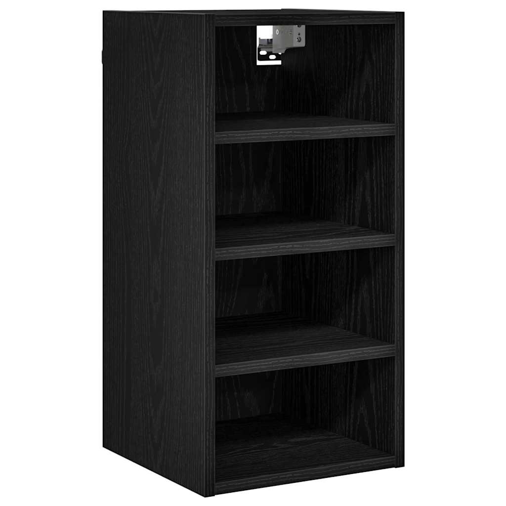 Hängeschrank mit Regal Schwarz Eichen-Optik 30 x 29,5 x 60 cm