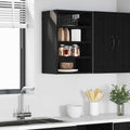 Hängeschrank mit Regal Schwarz Eichen-Optik 40 x 29,5 x 60 cm
