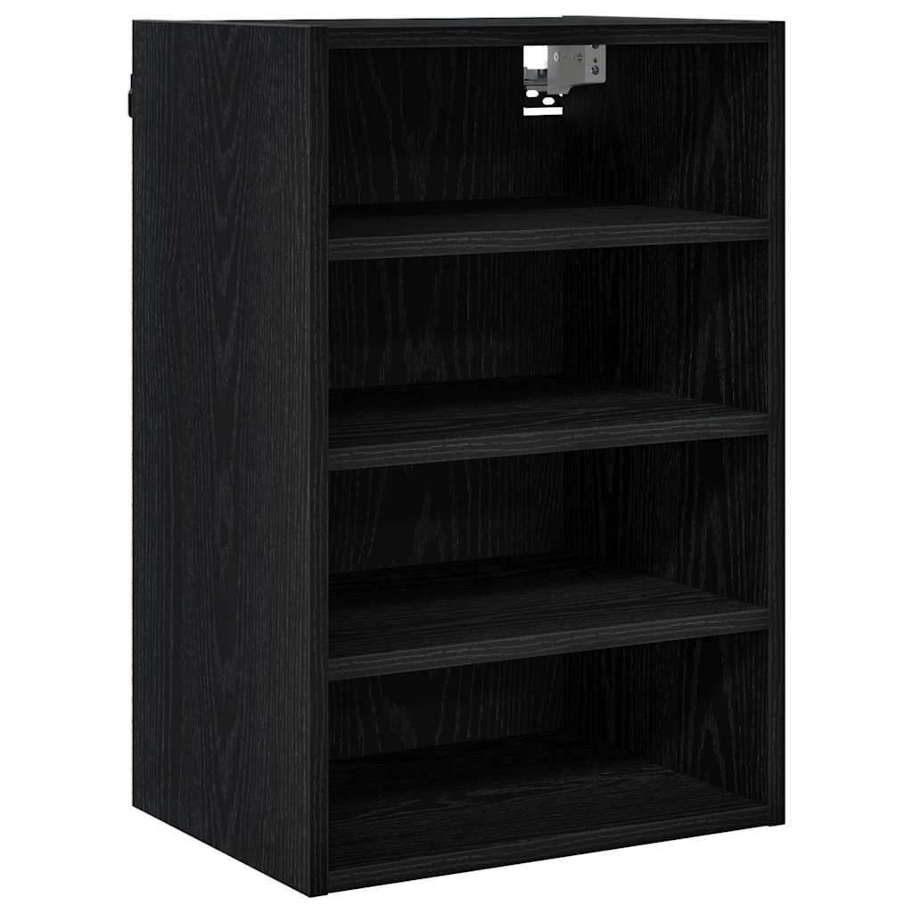 Hängeschrank mit Regal Schwarz Eichen-Optik 40 x 29,5 x 60 cm
