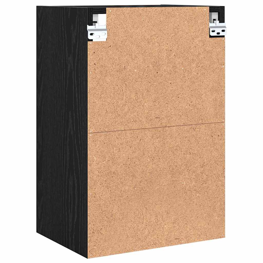 Hängeschrank mit Regal Schwarz Eichen-Optik 40 x 29,5 x 60 cm