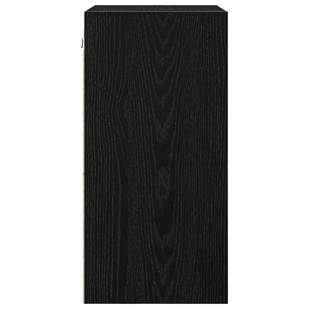 Hängeschrank mit Regal Schwarz Eichen-Optik 40 x 29,5 x 60 cm
