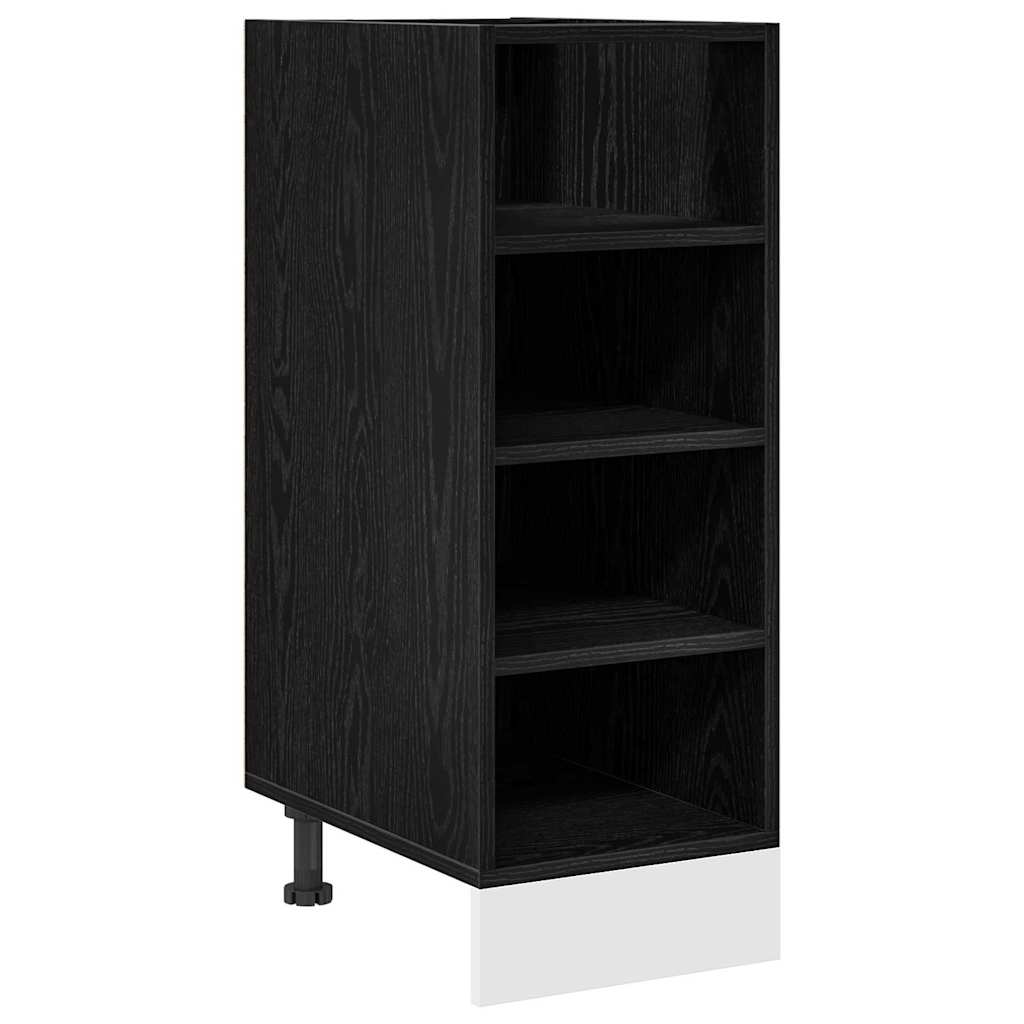 Küchenunterschrank Schwarz Eichen-Optik 30 x 44,5 x 81,5 cm