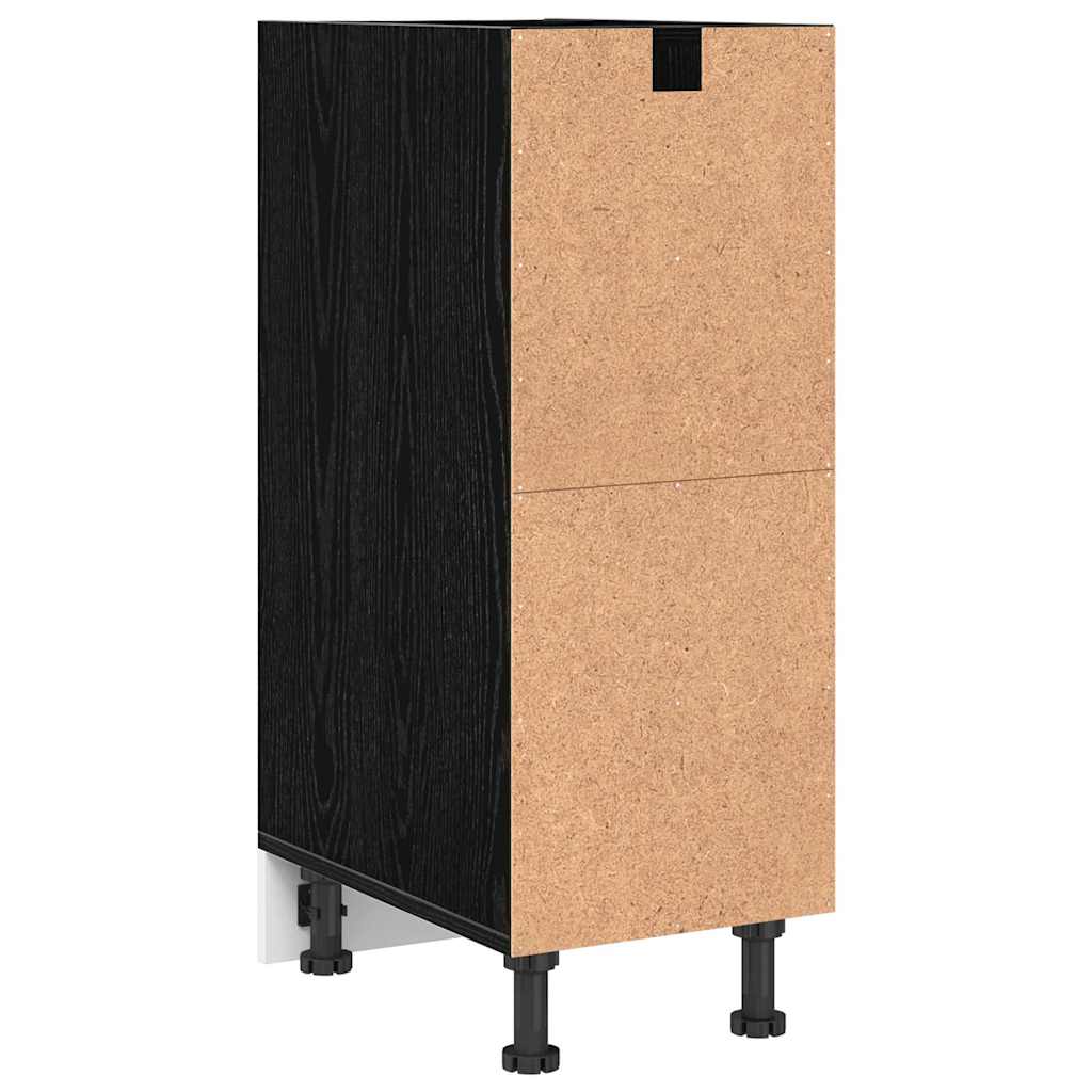Küchenunterschrank Schwarz Eichen-Optik 30 x 44,5 x 81,5 cm