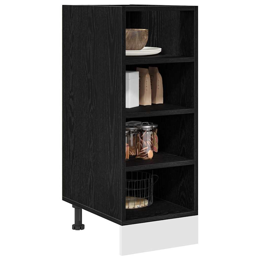 Küchenunterschrank Schwarz Eichen-Optik 30 x 44,5 x 81,5 cm
