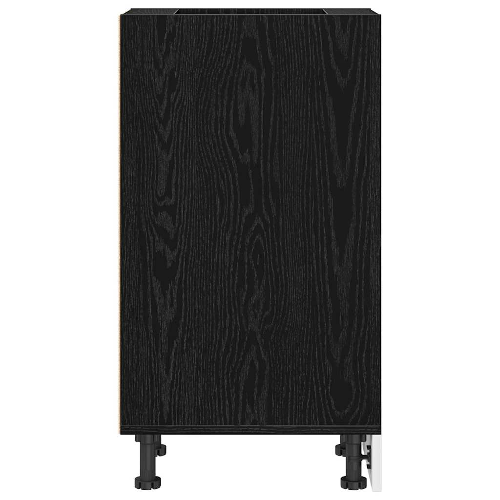 Küchenunterschrank Schwarz Eichen-Optik 30 x 44,5 x 81,5 cm