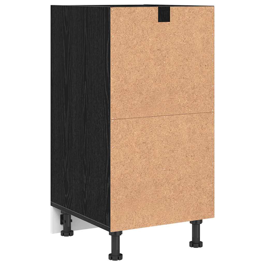 Küchenunterschrank Schwarz Eichen-Optik 40 x 44,5 x 81,5 cm