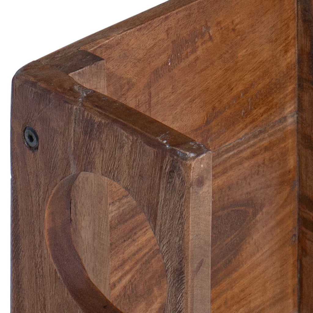 Regal Braun 24 x 13 x 54 cm Massives Mahagoni Holz