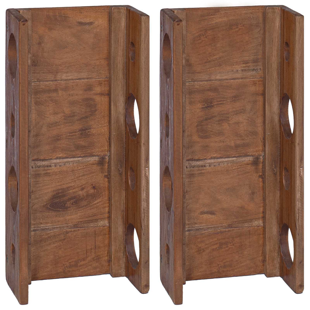 Regal Braun 24 x 13 x 54 cm Massives Mahagoni Holz