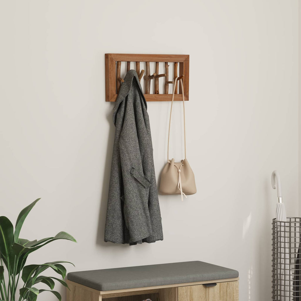 Mantelhaken Natur 50 x 10 x 25 cm Massives Mahagoni Holz