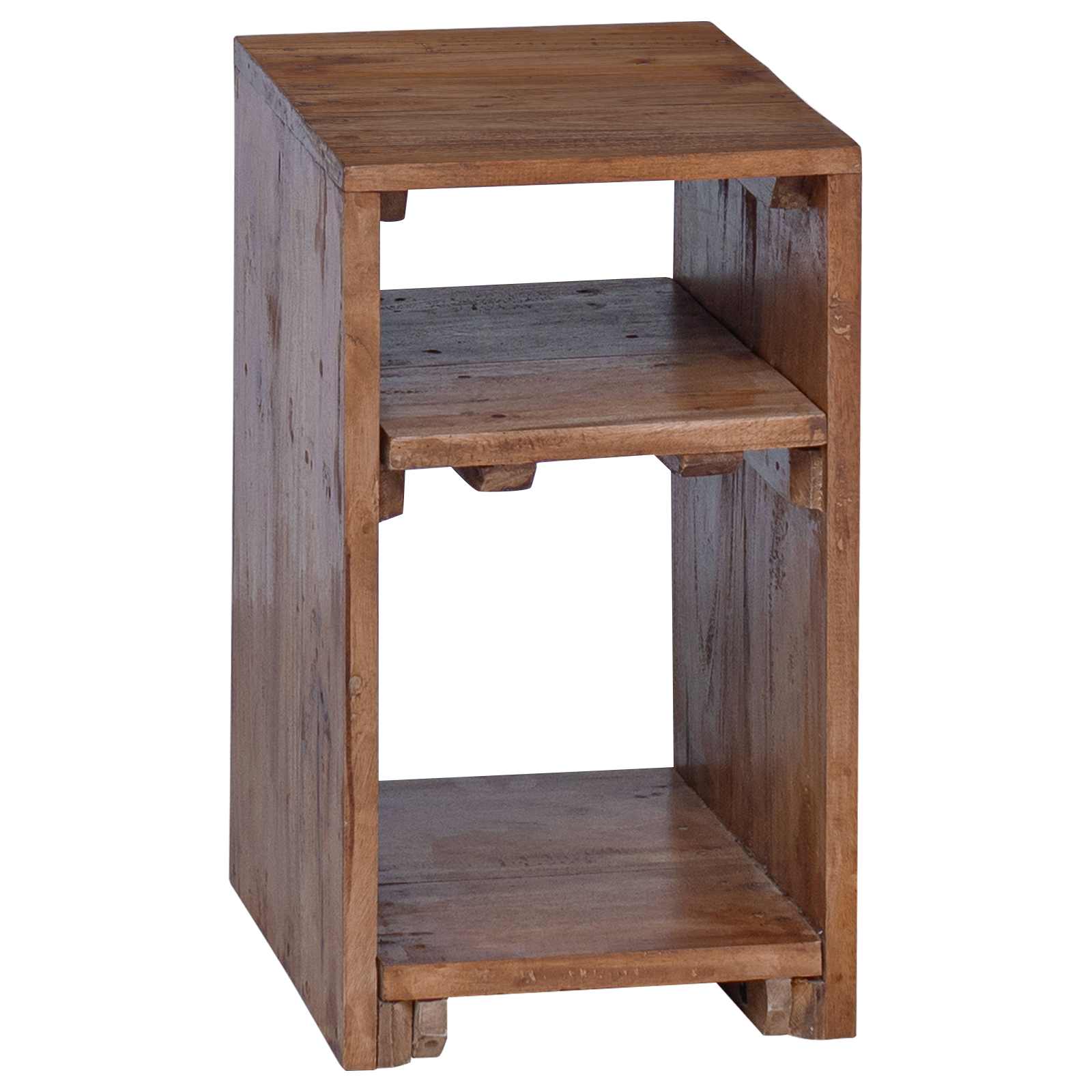 Akzenttisch mit Regal 3 pcs Braun Massives Mahagoni Holz
