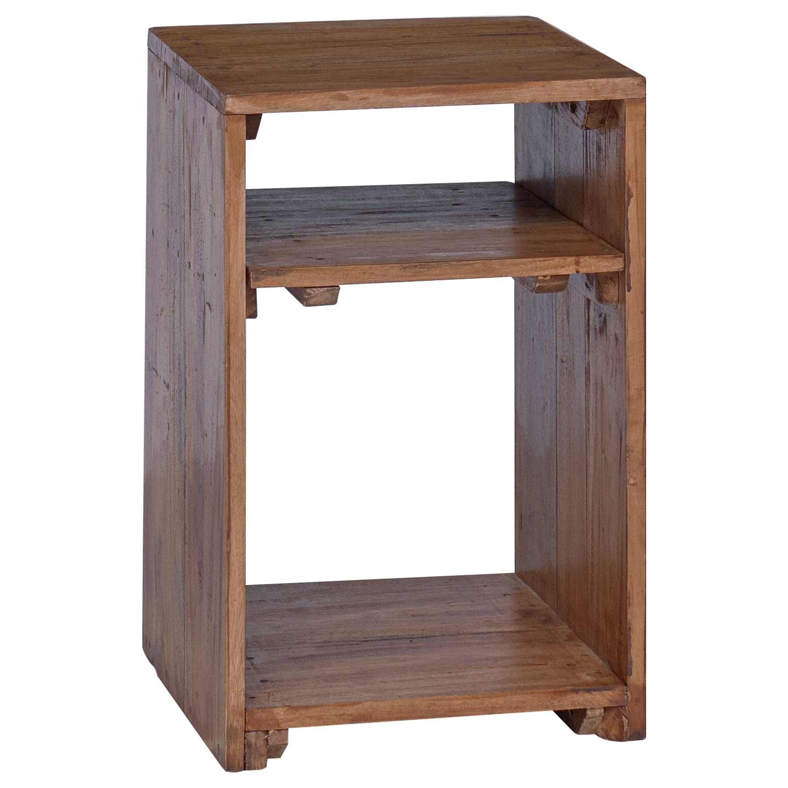 Akzenttisch mit Regal 3 pcs Braun Massives Mahagoni Holz