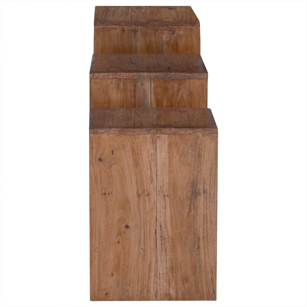 Akzenttisch mit Regal 3 pcs Braun Massives Mahagoni Holz
