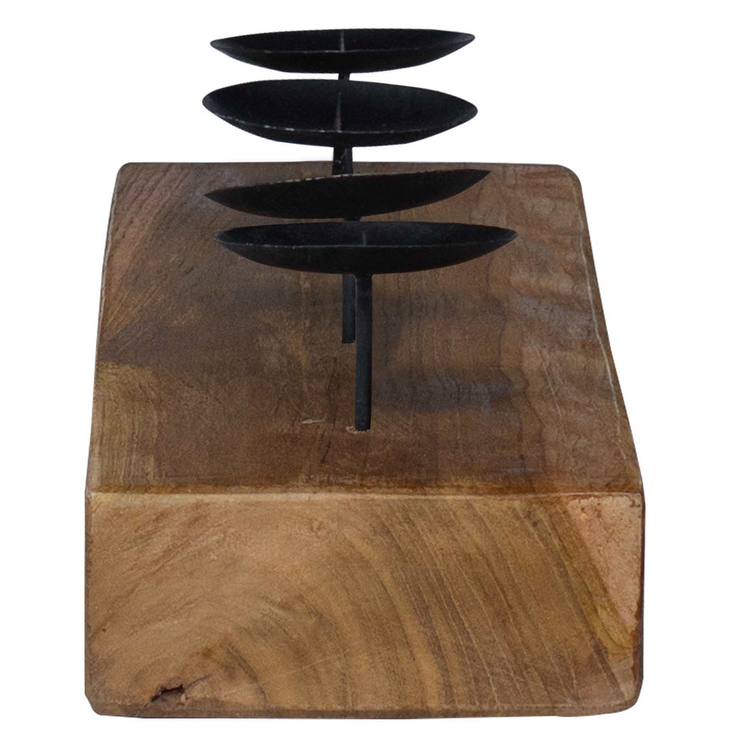 Kerzenhalter Natur 50 x 15 x 10 cm Massivholz Teak