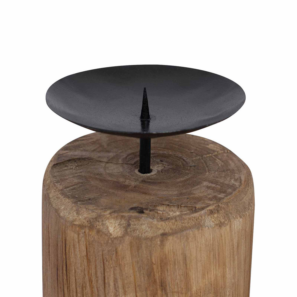 Kerzenhalter 3 pcs Natur Massivholz Teak