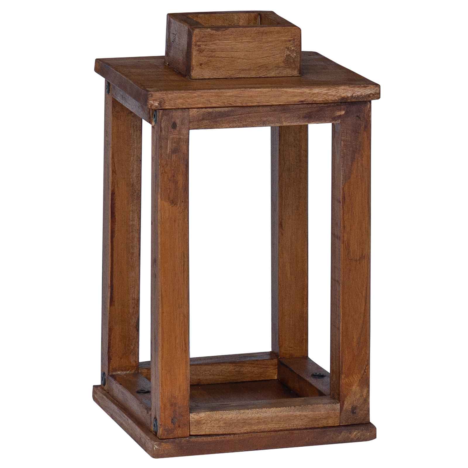 Laterne 3 pcs Natur Mahagoni Holz