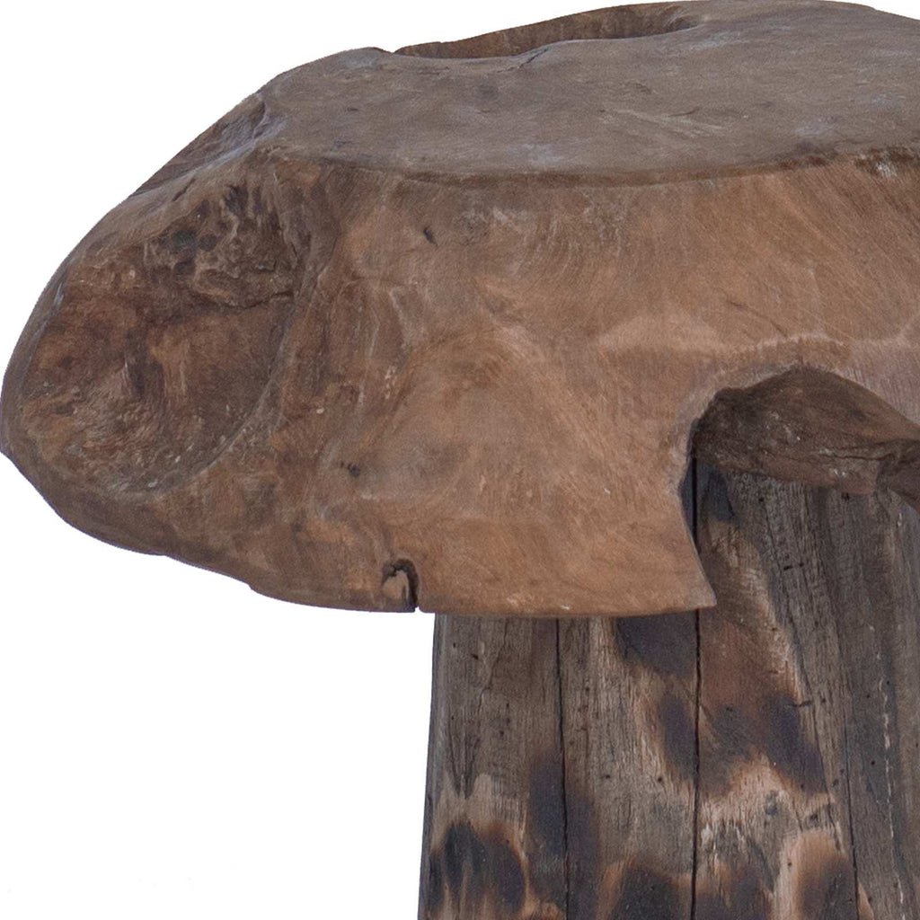 Hocker Natur 35 x 35 x 35 cm Massivholz Teak