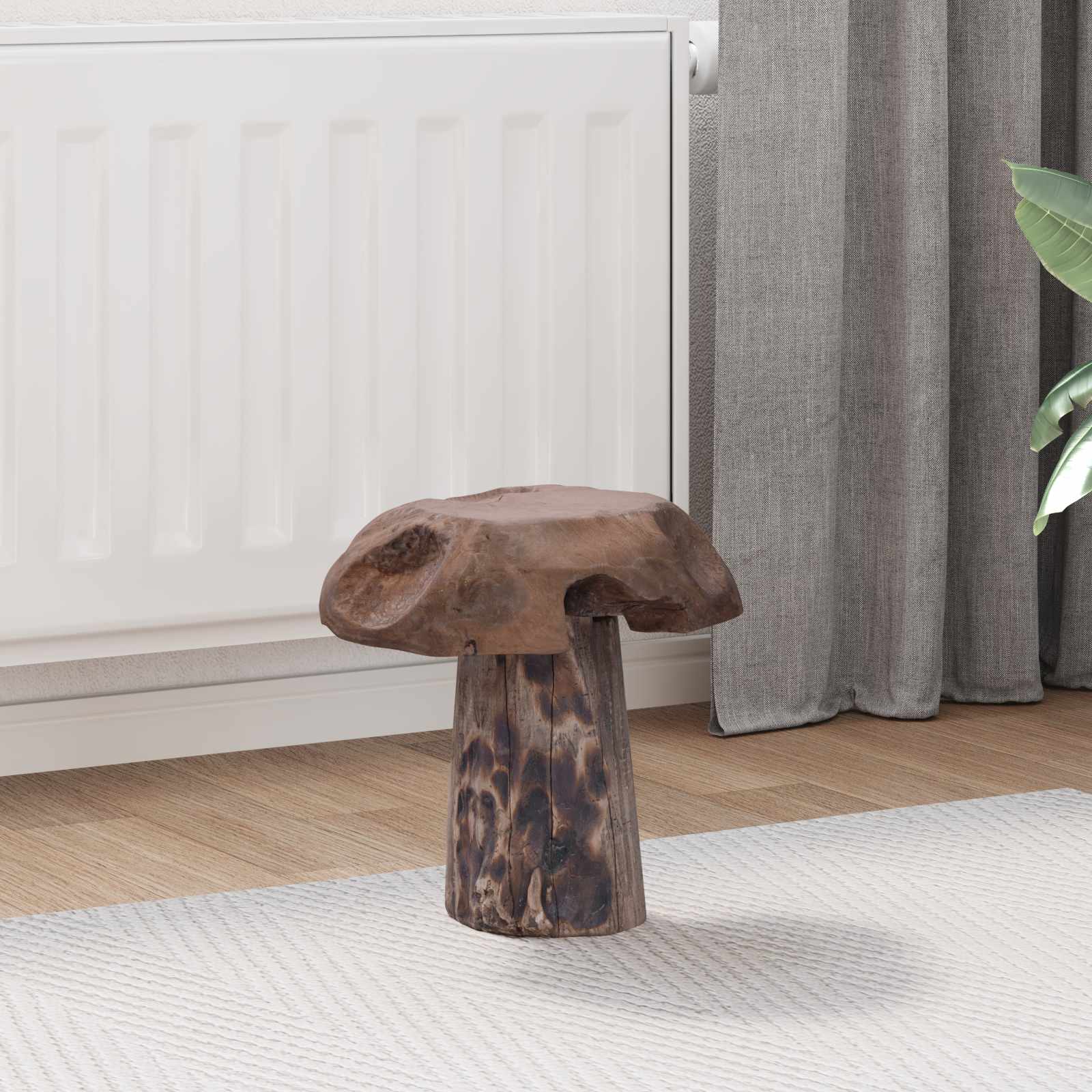 Hocker Natur 35 x 35 x 35 cm Massivholz Teak