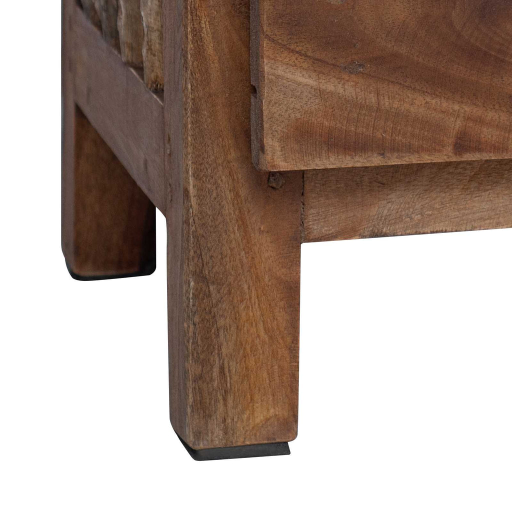 Nachttisch Braun 30 x 30 x 47 cm Massives upgecyceltes Holz