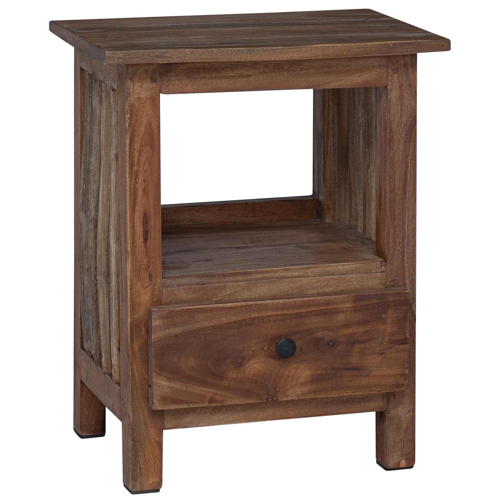 Nachttisch Braun 30 x 30 x 47 cm Massives upgecyceltes Holz